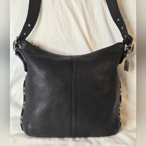 Coach Pebbled Leather Bag Slim Duffle 9350 Metal Hangtag